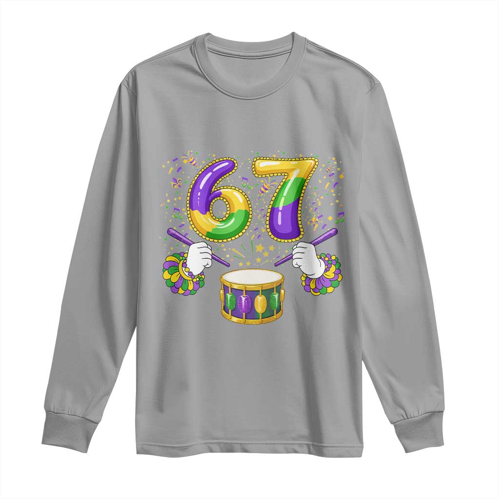 67 Mardi Gras Meme Long Sleeve Shirt Funny Six Seven Carnival Trendy