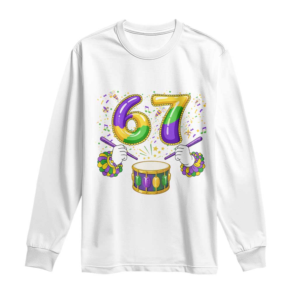 67 Mardi Gras Meme Long Sleeve Shirt Funny Six Seven Carnival Trendy