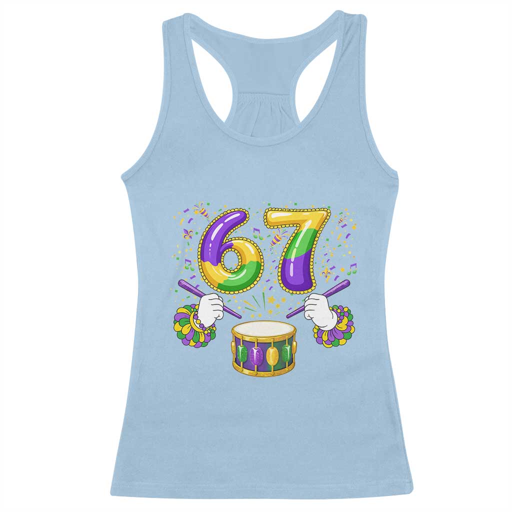 67 Mardi Gras Meme Racerback Tank Top Funny Six Seven Carnival Trendy