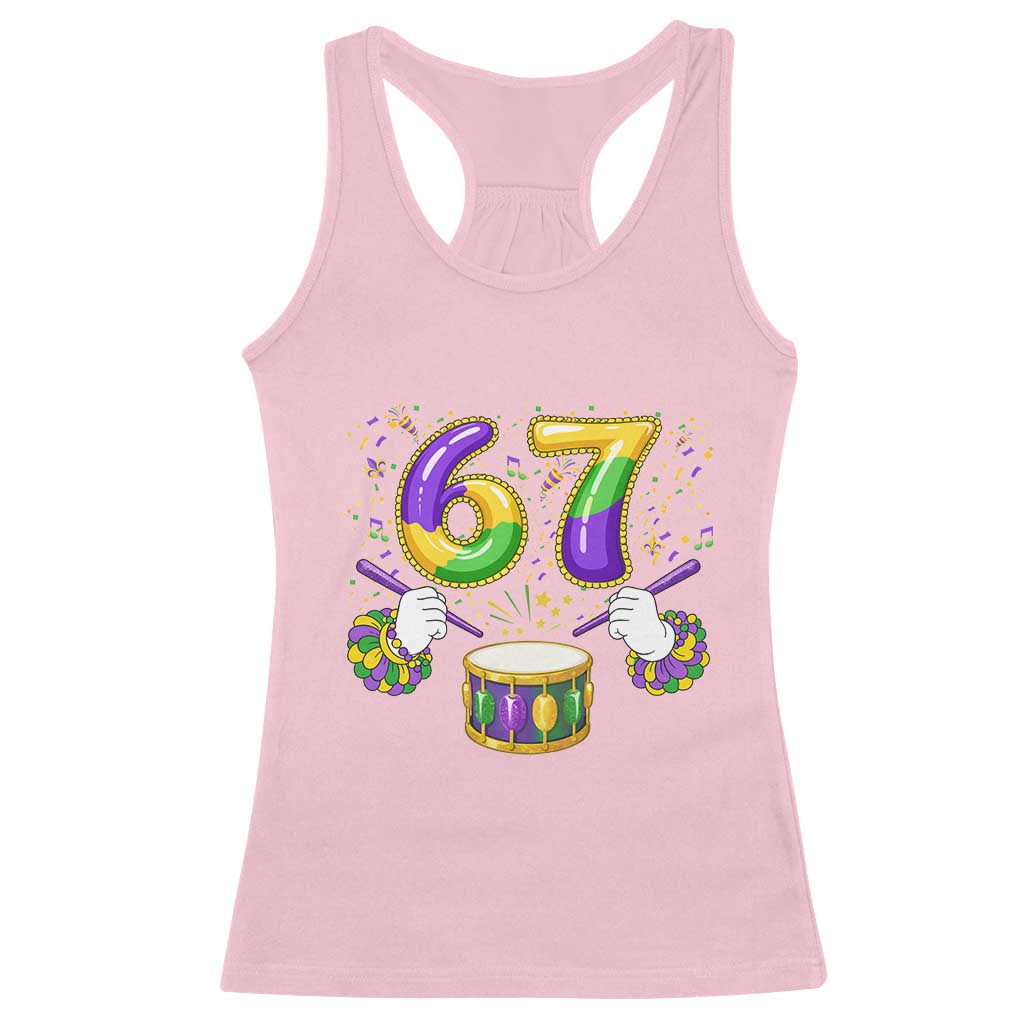 67 Mardi Gras Meme Racerback Tank Top Funny Six Seven Carnival Trendy