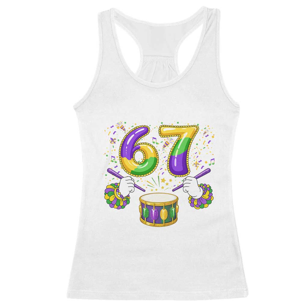67 Mardi Gras Meme Racerback Tank Top Funny Six Seven Carnival Trendy