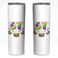 67 Mardi Gras Meme Skinny Tumbler Funny Six Seven Carnival Trendy