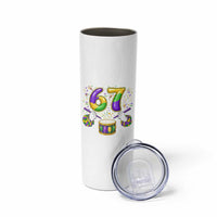 67 Mardi Gras Meme Skinny Tumbler Funny Six Seven Carnival Trendy