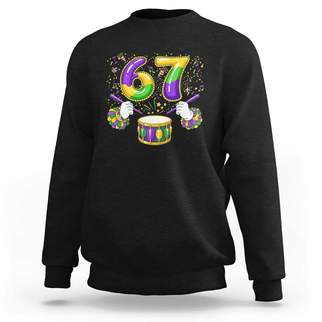 67 Mardi Gras Meme Sweatshirt Funny Six Seven Carnival Trendy