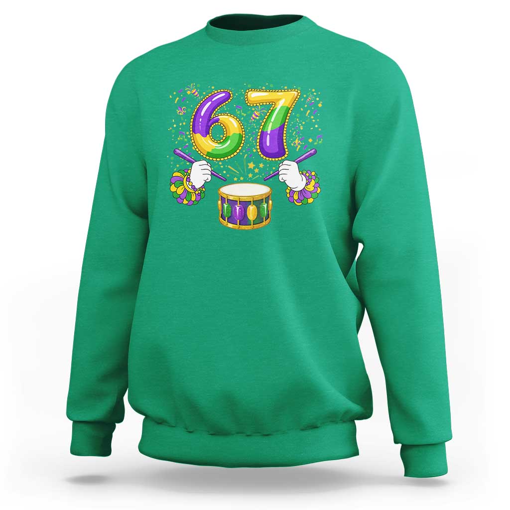 67 Mardi Gras Meme Sweatshirt Funny Six Seven Carnival Trendy