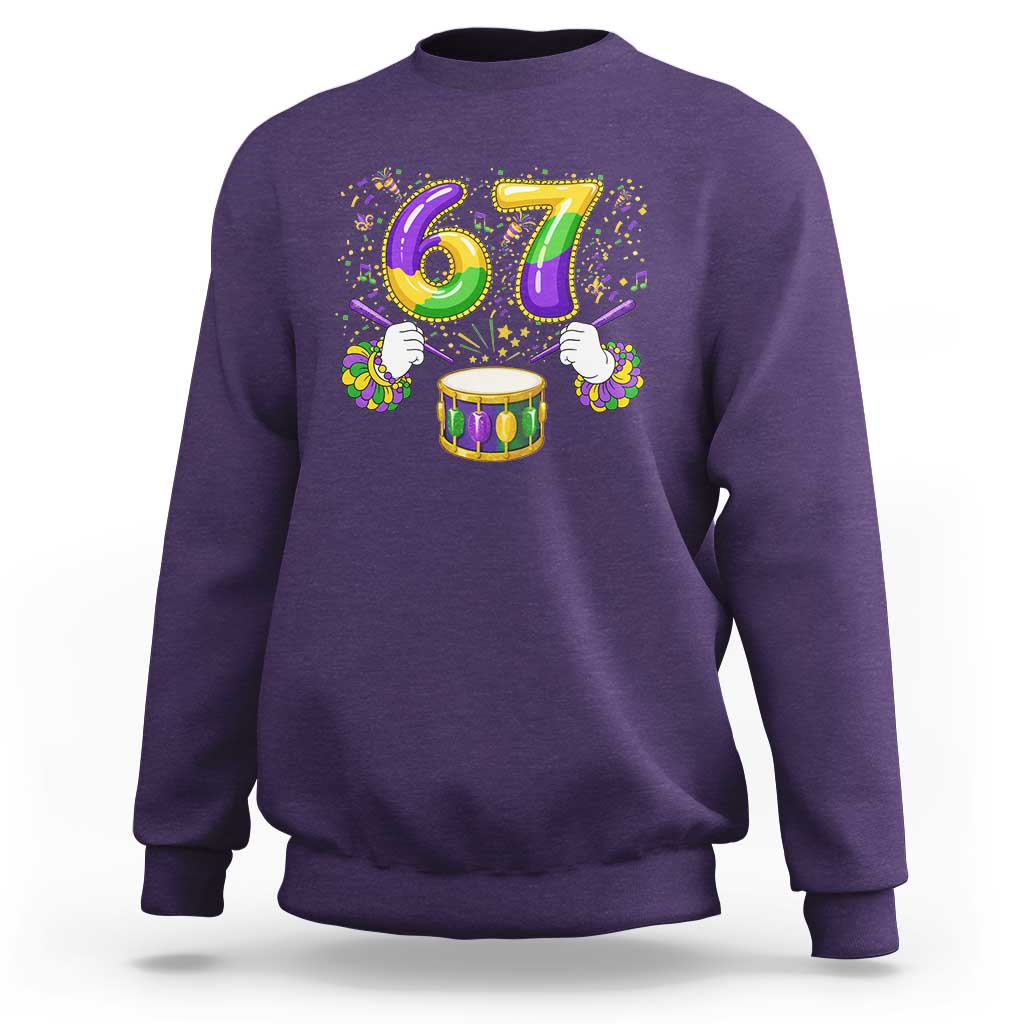 67 Mardi Gras Meme Sweatshirt Funny Six Seven Carnival Trendy