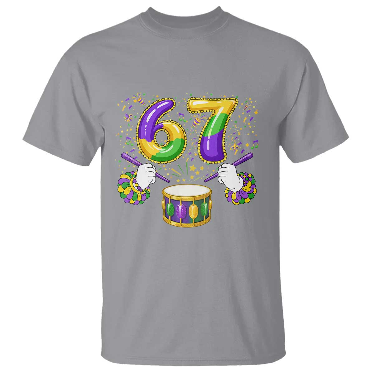 67 Mardi Gras Meme T Shirt Funny Six Seven Carnival Trendy