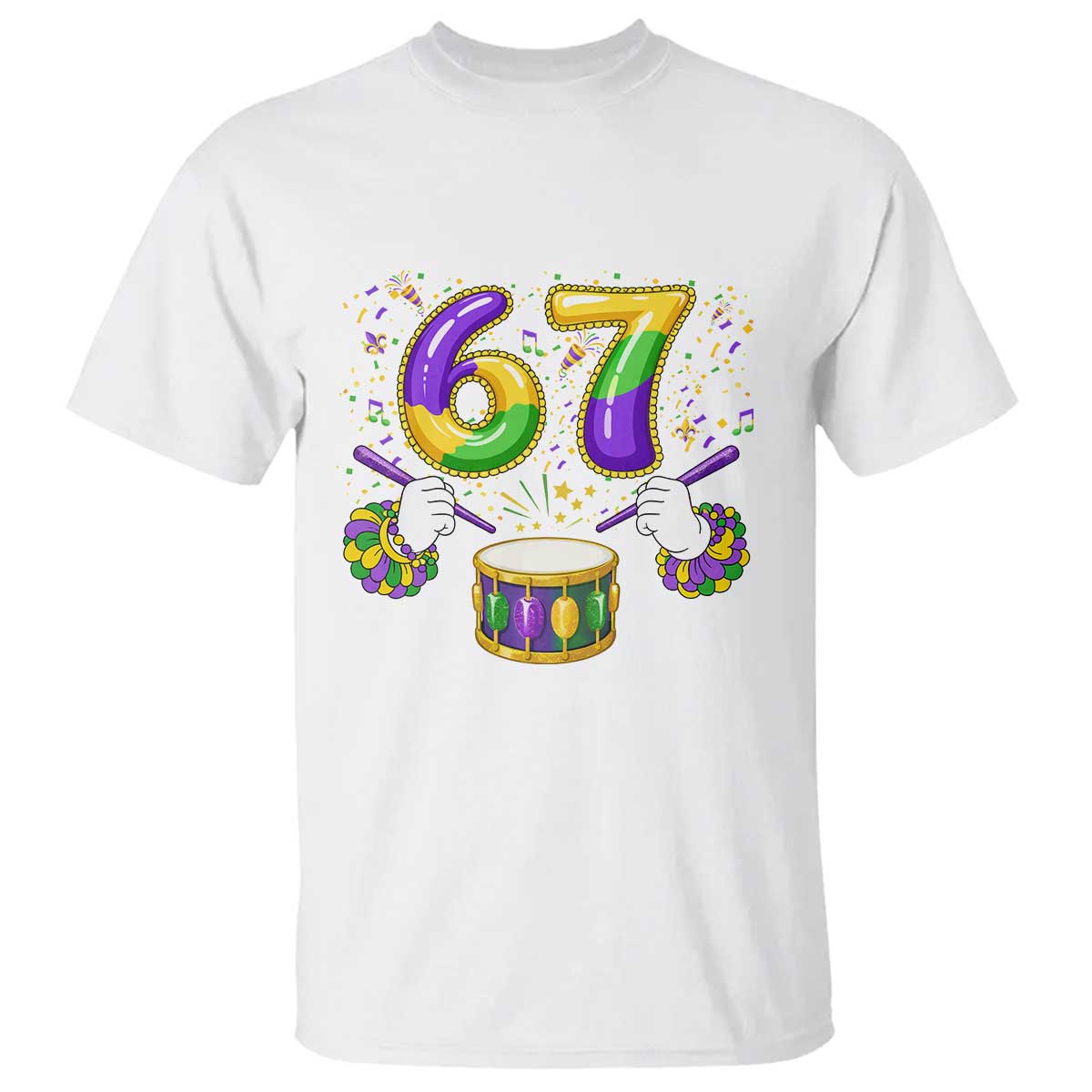 67 Mardi Gras Meme T Shirt Funny Six Seven Carnival Trendy