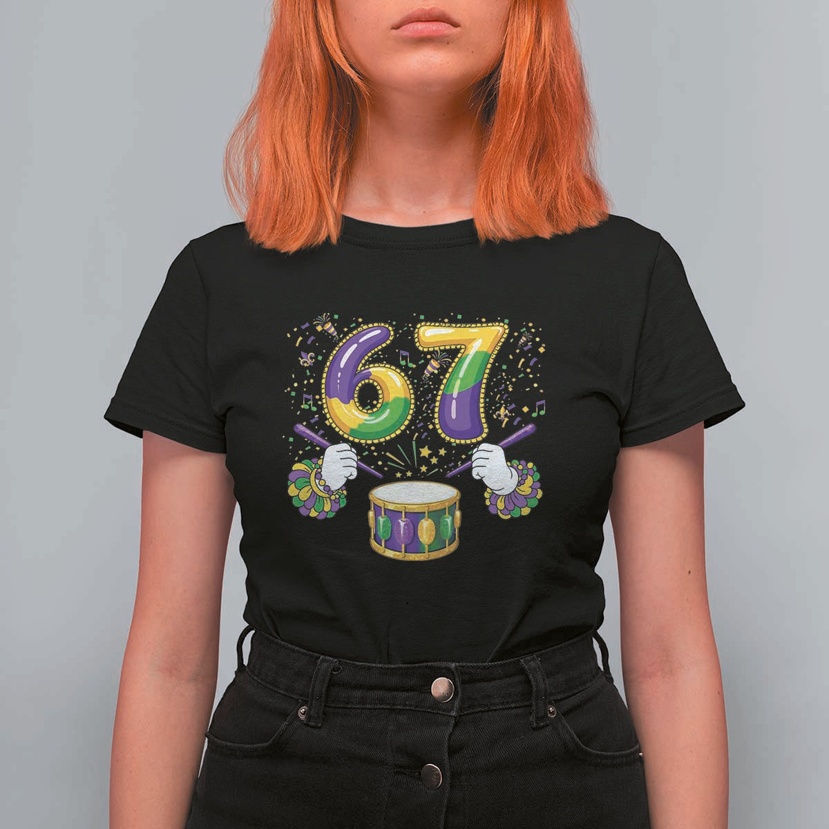 67 Mardi Gras Meme T Shirt For Women Funny Six Seven Carnival Trendy