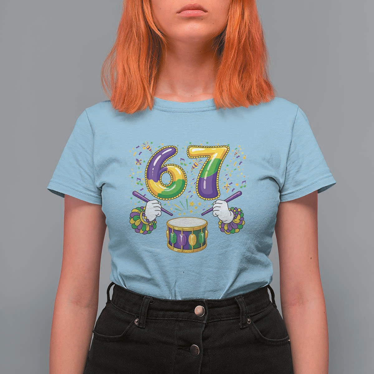 67 Mardi Gras Meme T Shirt For Women Funny Six Seven Carnival Trendy