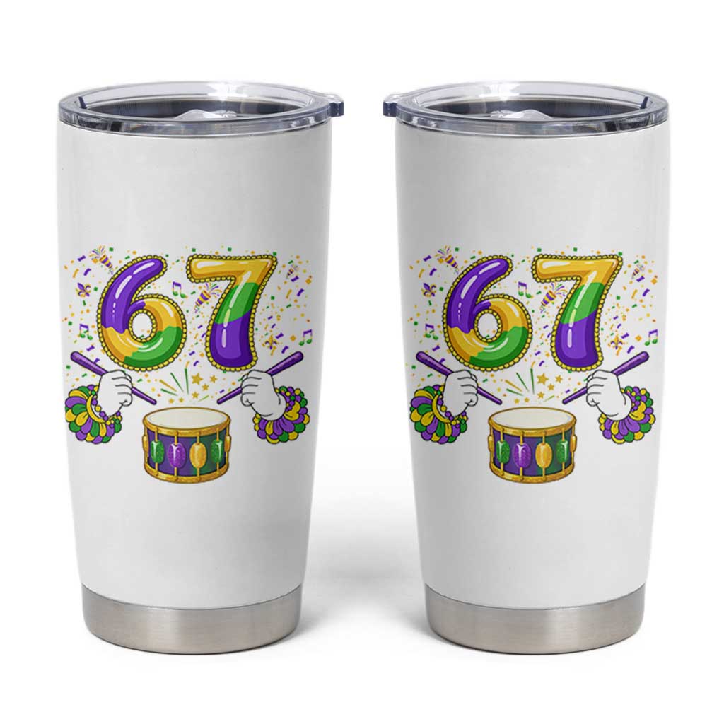 67 Mardi Gras Meme Tumbler Cup Funny Six Seven Carnival Trendy