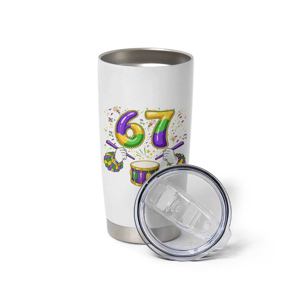67 Mardi Gras Meme Tumbler Cup Funny Six Seven Carnival Trendy