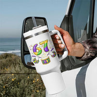 67 Mardi Gras Meme Tumbler With Handle Funny Six Seven Carnival Trendy