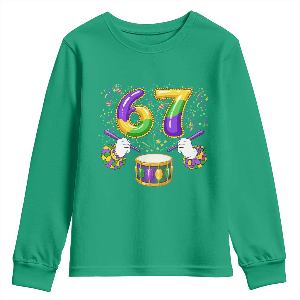 67 Mardi Gras Meme Youth Sweatshirt Funny Six Seven Carnival Trendy