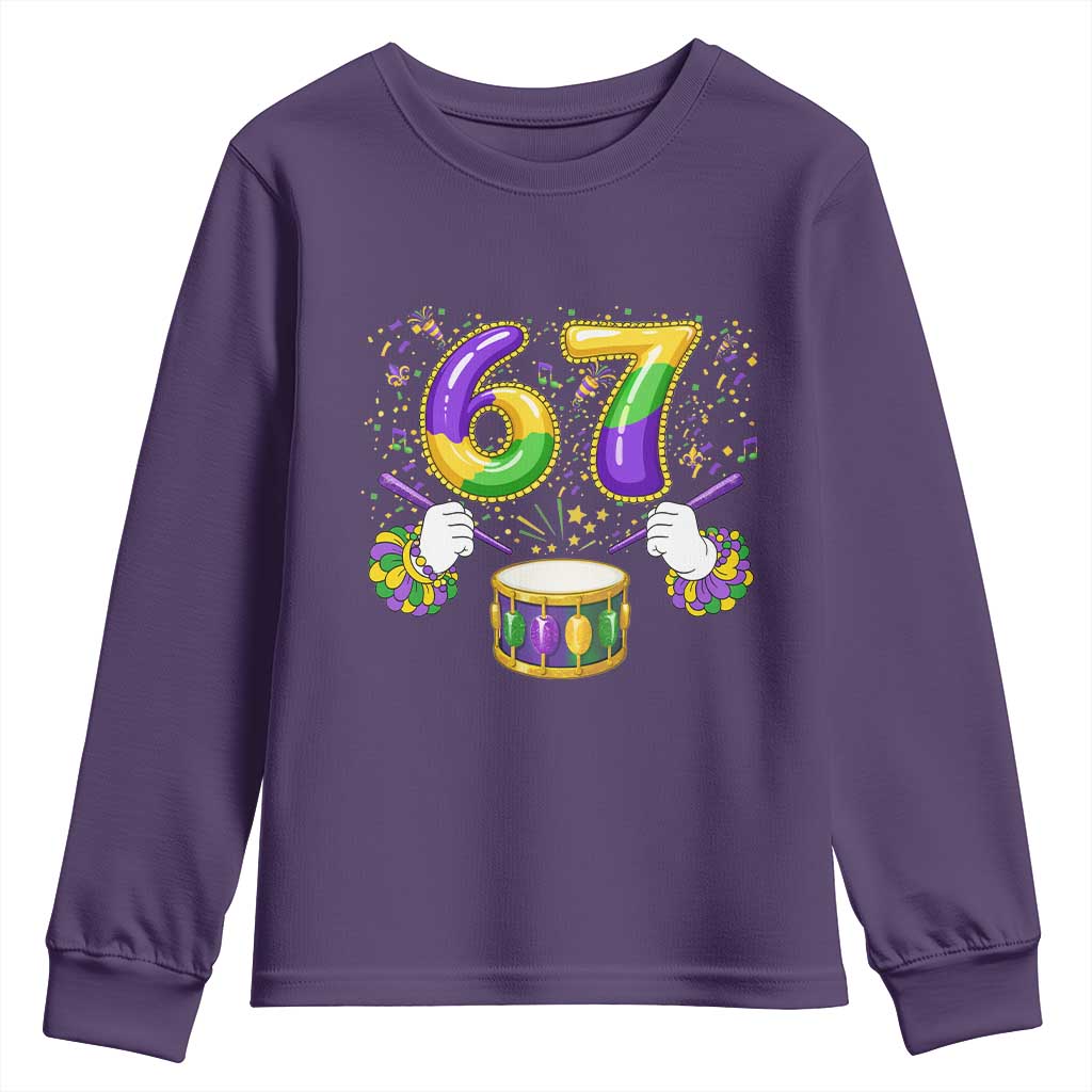 67 Mardi Gras Meme Youth Sweatshirt Funny Six Seven Carnival Trendy