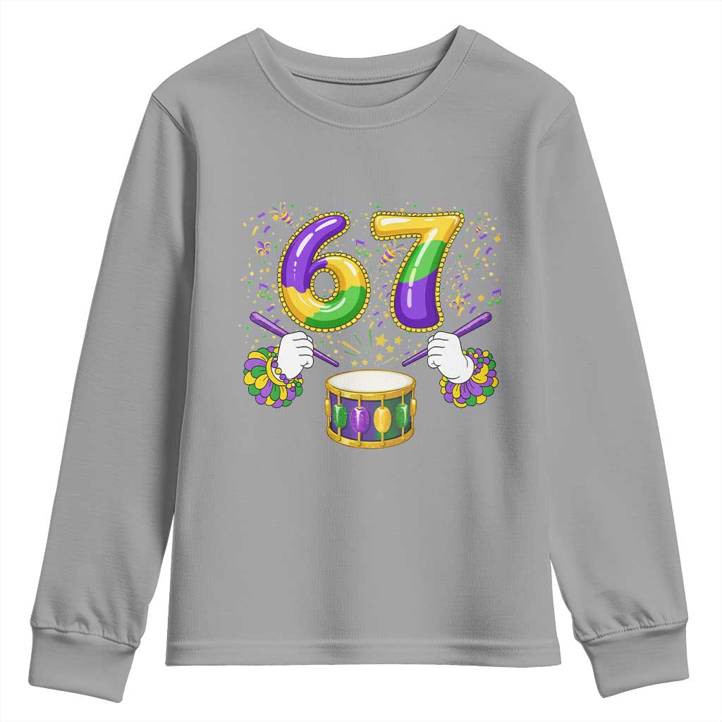 67 Mardi Gras Meme Youth Sweatshirt Funny Six Seven Carnival Trendy