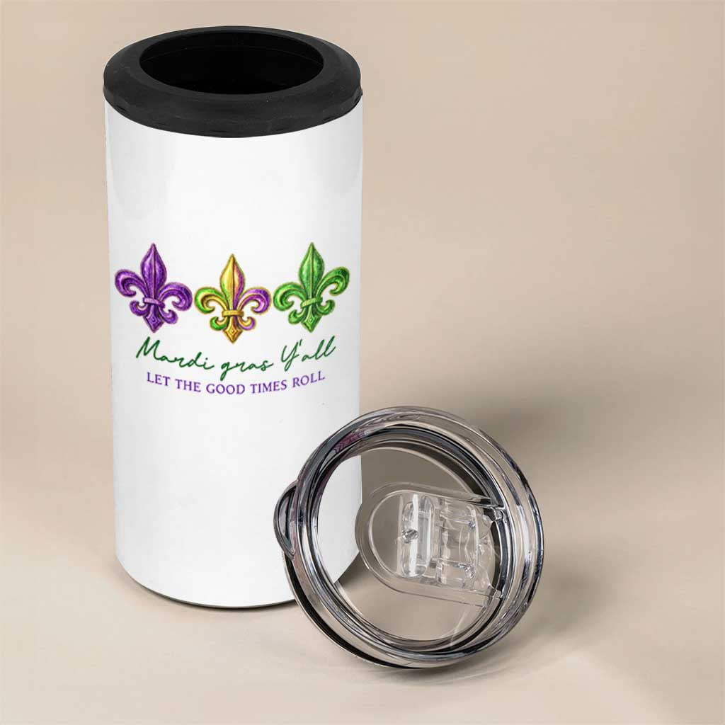 Mardi Gras 4 in 1 Can Cooler Tumbler Let The Good Time Roll