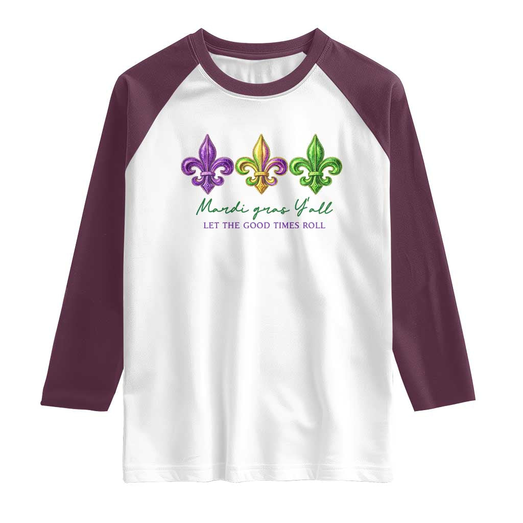Mardi Gras Raglan Shirt Let The Good Time Roll