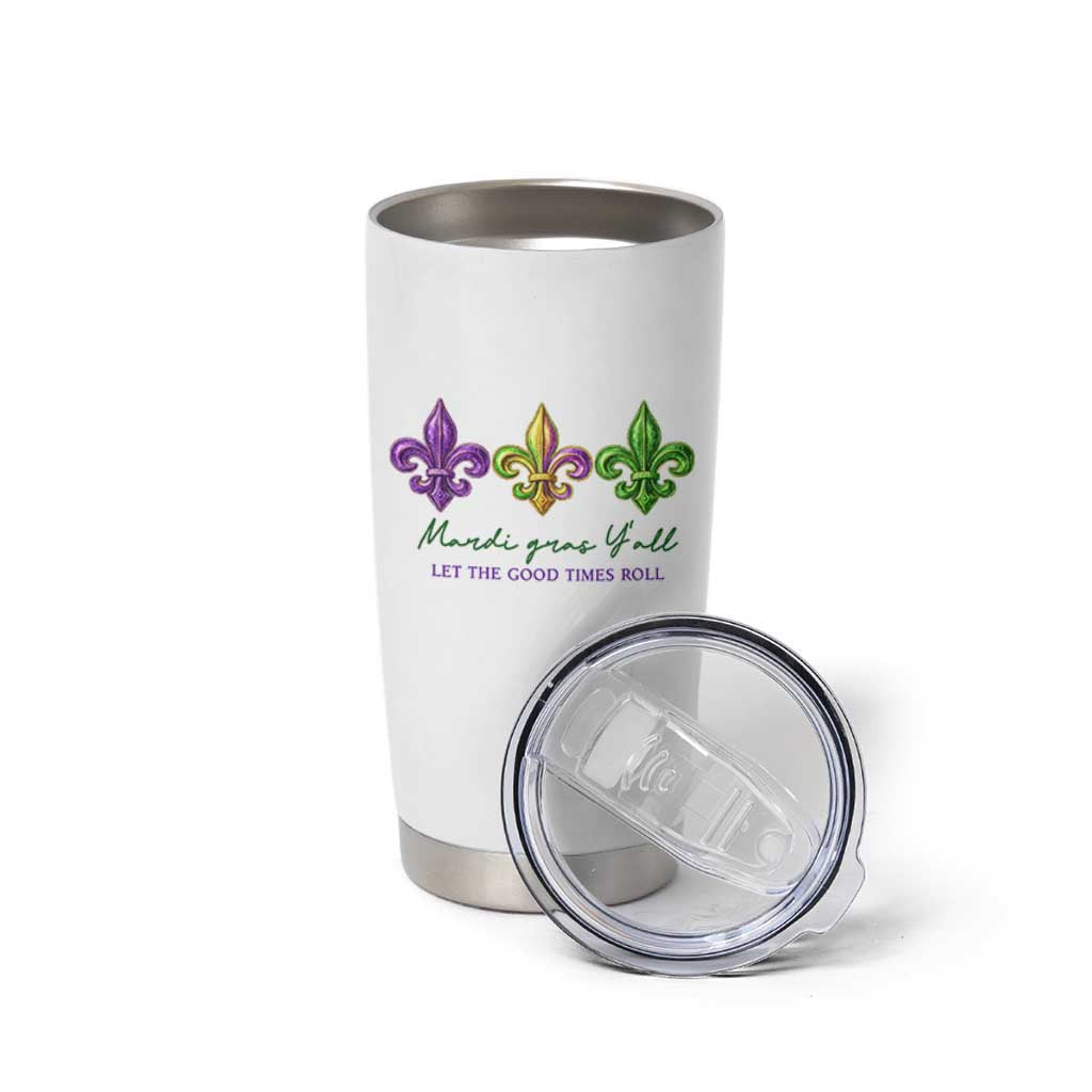 Mardi Gras Tumbler Cup Let The Good Time Roll