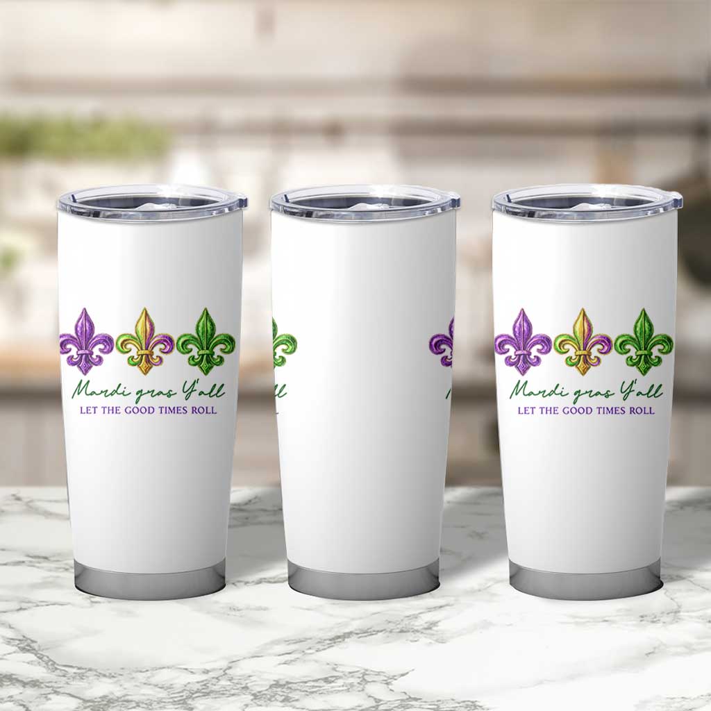 Mardi Gras Tumbler Cup Let The Good Time Roll