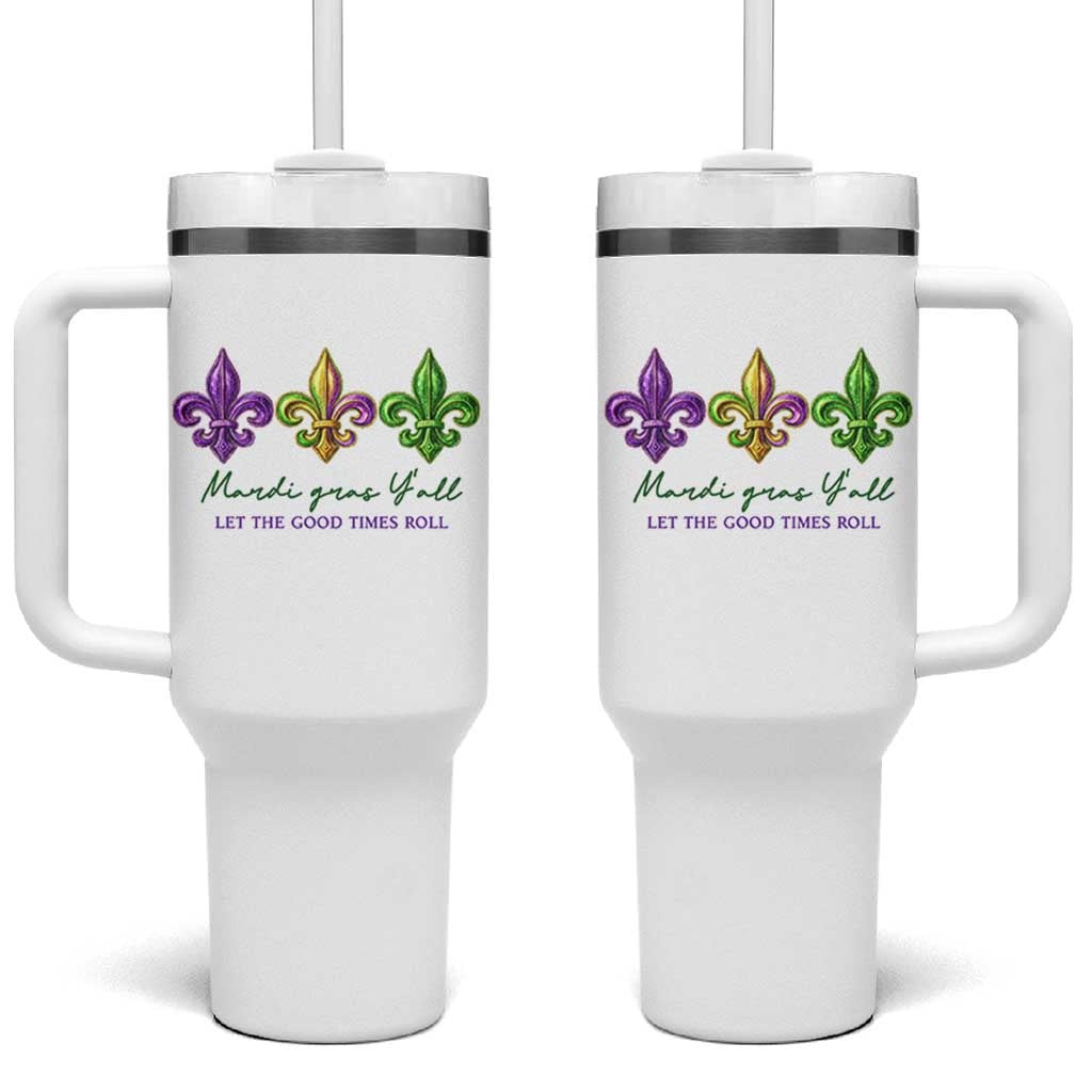 Mardi Gras Tumbler With Handle Let The Good Time Roll