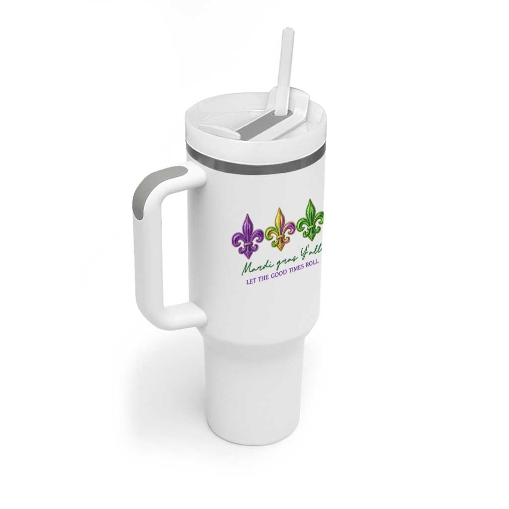 Mardi Gras Tumbler With Handle Let The Good Time Roll