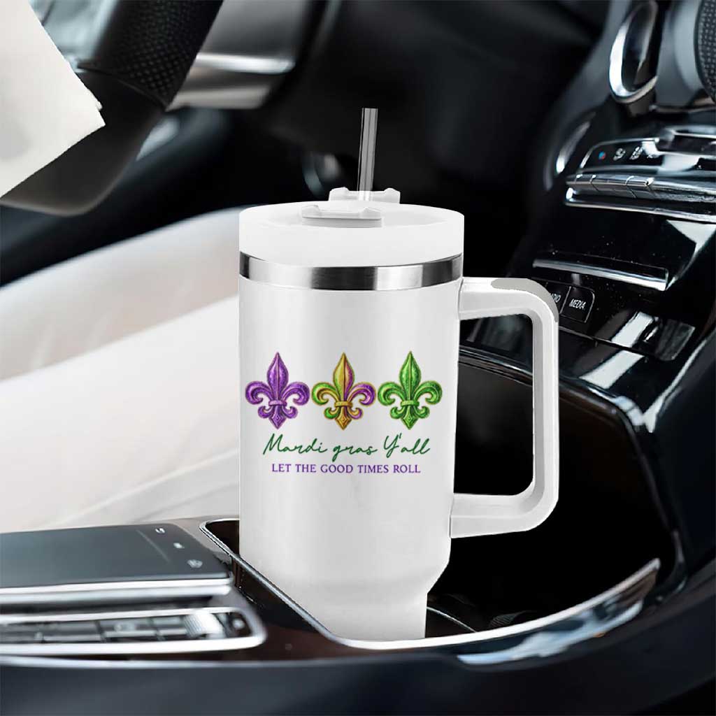 Mardi Gras Tumbler With Handle Let The Good Time Roll