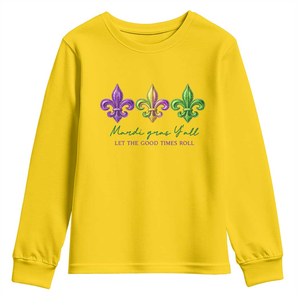 Mardi Gras Youth Sweatshirt Let The Good Time Roll