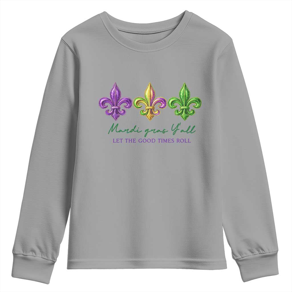 Mardi Gras Youth Sweatshirt Let The Good Time Roll