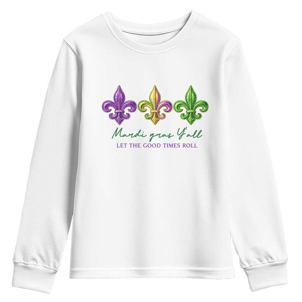 Mardi Gras Youth Sweatshirt Let The Good Time Roll