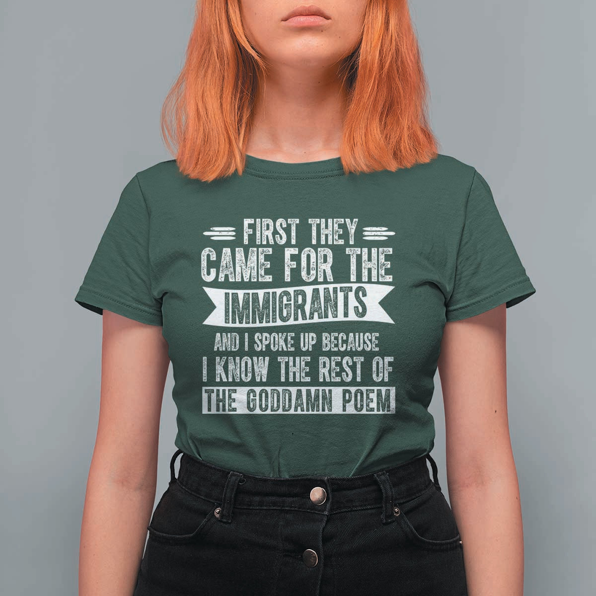 First They Came for The Immigrants T Shirt For Women Funny Saying Human Rights