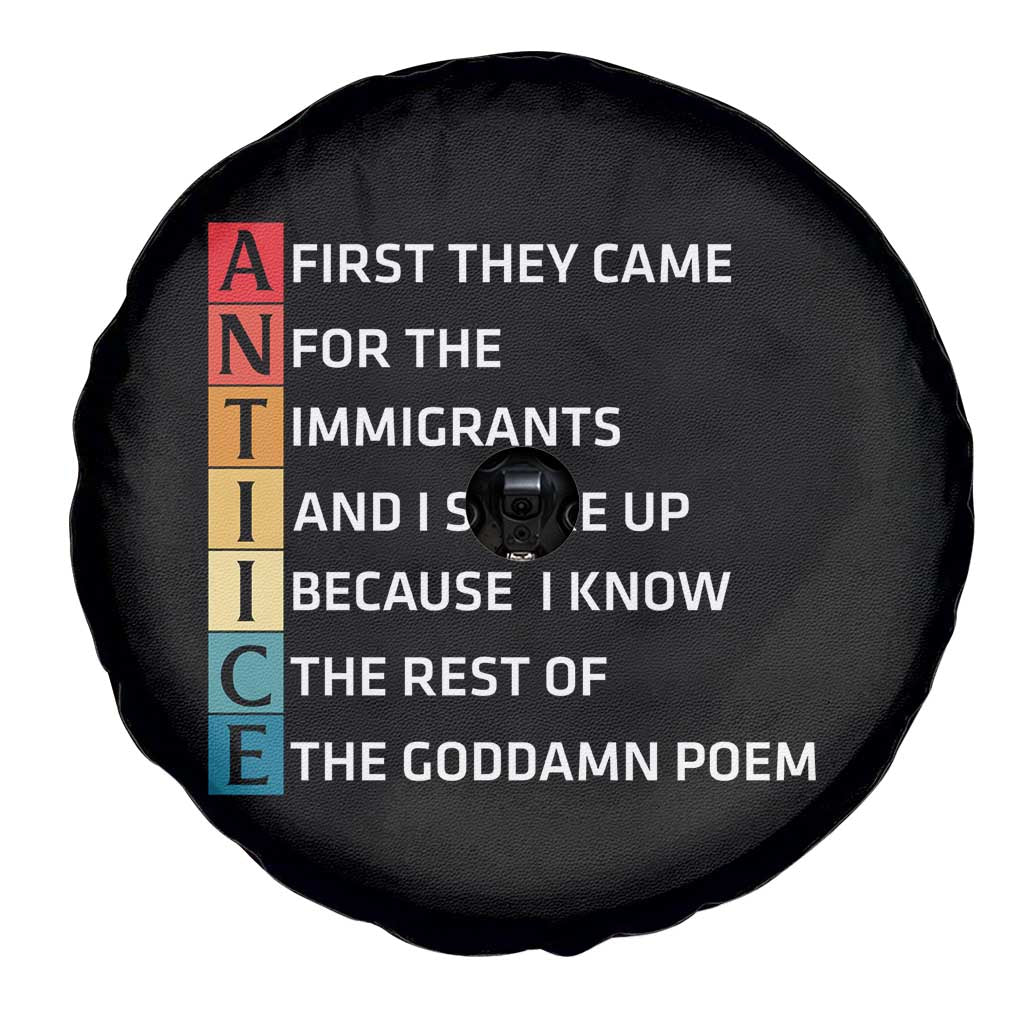 First They Came for The Immigrants Spare Tire Cover Sarcastic Immigration Rights Protest