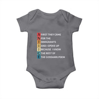First They Came for The Immigrants Baby Onesie Sarcastic Immigration Rights Protest