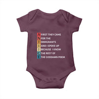 First They Came for The Immigrants Baby Onesie Sarcastic Immigration Rights Protest