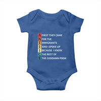 First They Came for The Immigrants Baby Onesie Sarcastic Immigration Rights Protest