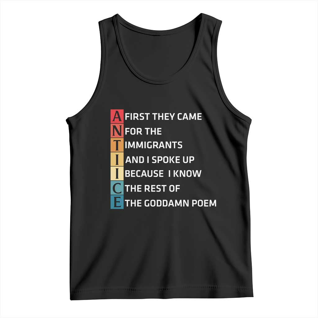 First They Came for The Immigrants Tank Top Sarcastic Immigration Rights Protest