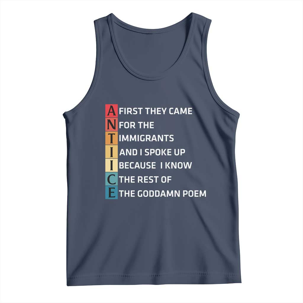First They Came for The Immigrants Tank Top Sarcastic Immigration Rights Protest