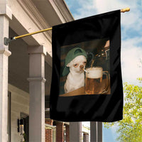 Funny Chihuahua St Patricks Day Meme Garden Flag Chihuahua Smoking Irish Beer Lover