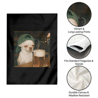 Funny Chihuahua St Patricks Day Meme Garden Flag Chihuahua Smoking Irish Beer Lover