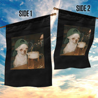 Funny Chihuahua St Patricks Day Meme Garden Flag Chihuahua Smoking Irish Beer Lover