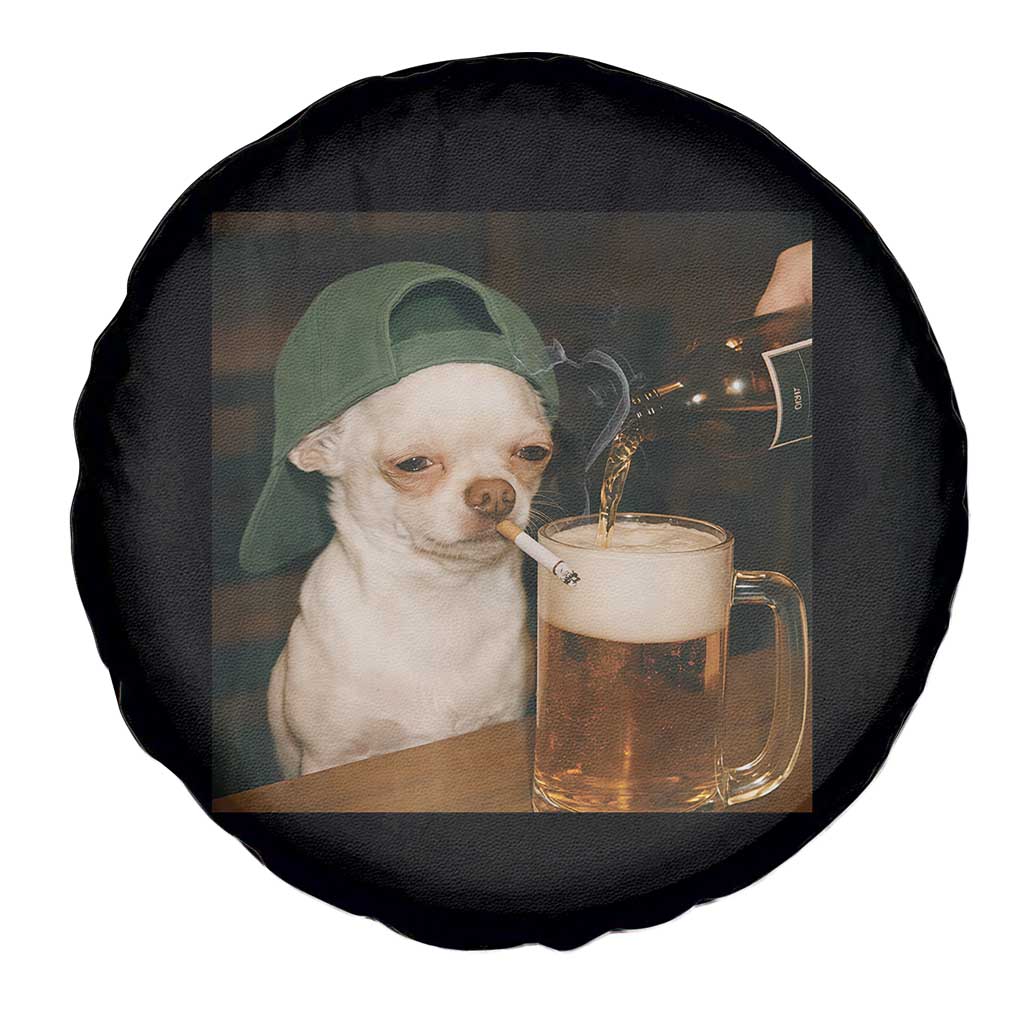 Funny Chihuahua St Patricks Day Meme Spare Tire Cover Chihuahua Smoking Irish Beer Lover