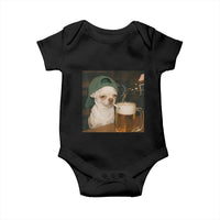 Funny Chihuahua St Patricks Day Meme Baby Onesie Chihuahua Smoking Irish Beer Lover