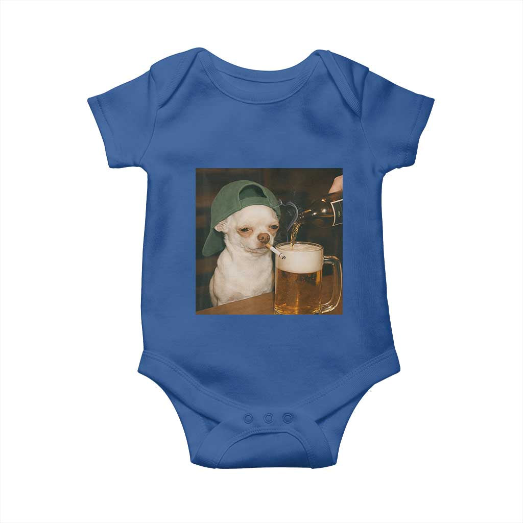 Funny Chihuahua St Patricks Day Meme Baby Onesie Chihuahua Smoking Irish Beer Lover