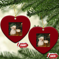 Funny Chihuahua St Patricks Day Meme Ceramic Ornament Chihuahua Smoking Irish Beer Lover