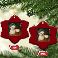 Funny Chihuahua St Patricks Day Meme Ceramic Ornament Chihuahua Smoking Irish Beer Lover