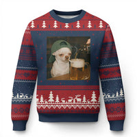 Funny Chihuahua St Patricks Day Meme Ugly Christmas Sweater Chihuahua Smoking Irish Beer Lover