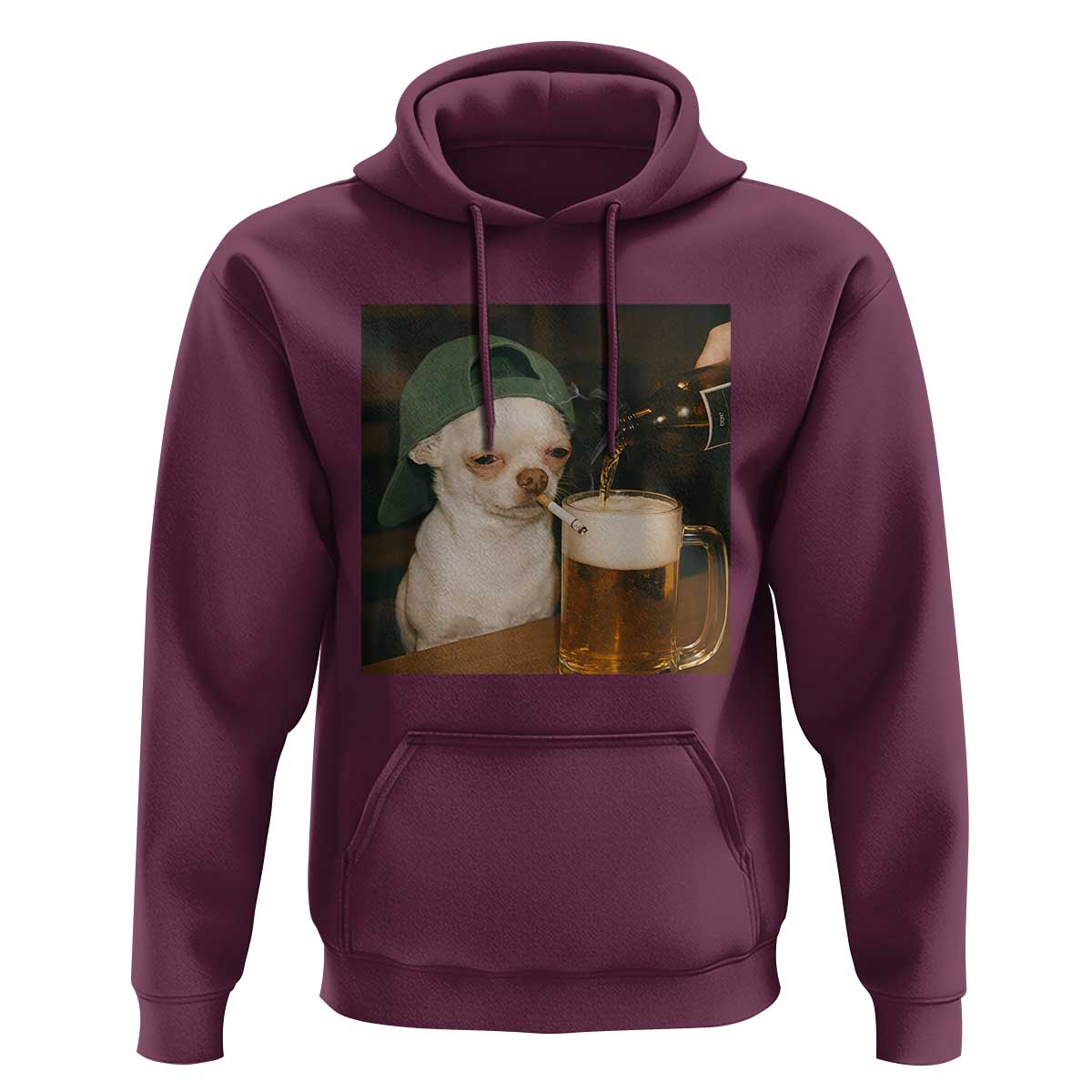 Funny Chihuahua St Patricks Day Meme Hoodie Chihuahua Smoking Irish Beer Lover