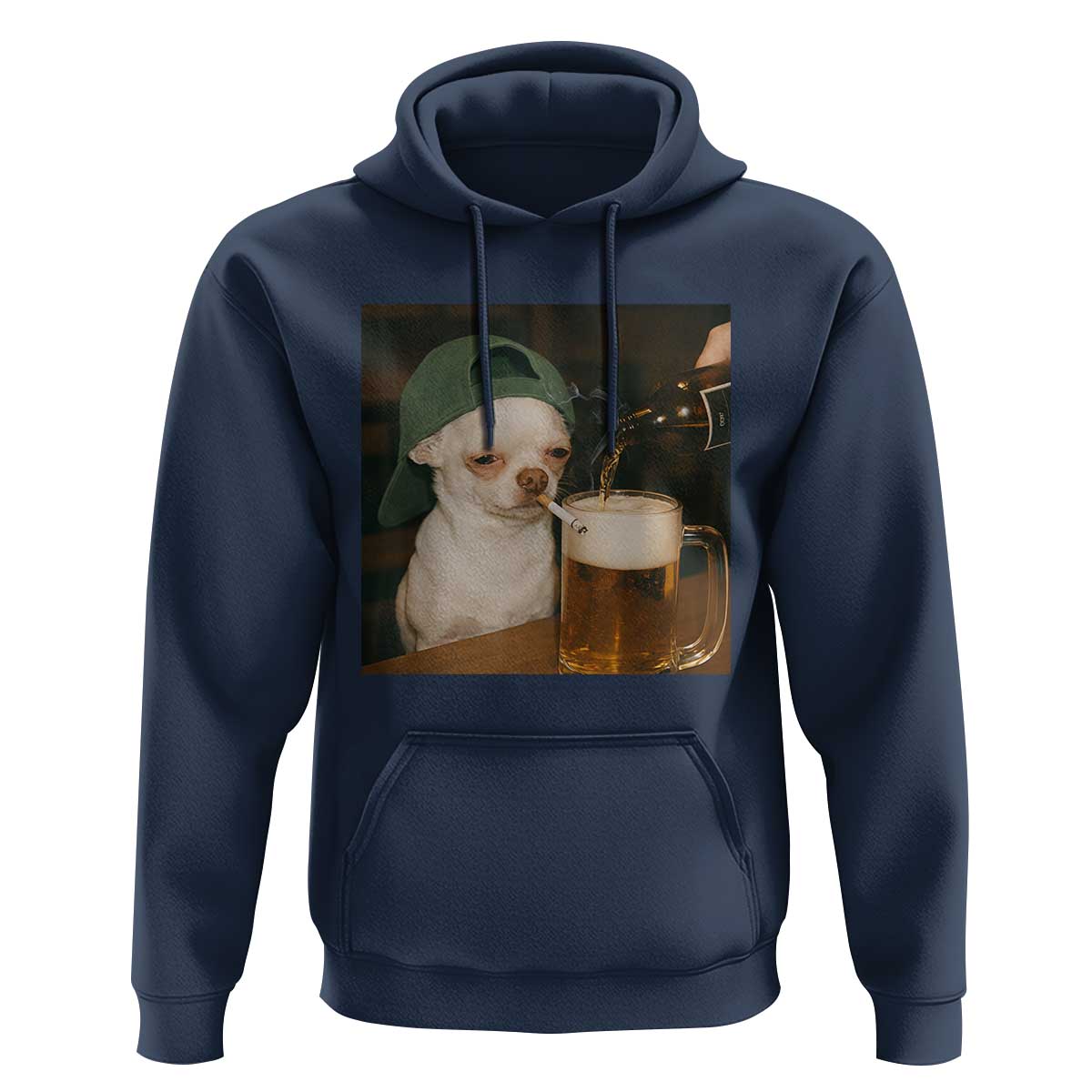 Funny Chihuahua St Patricks Day Meme Hoodie Chihuahua Smoking Irish Beer Lover