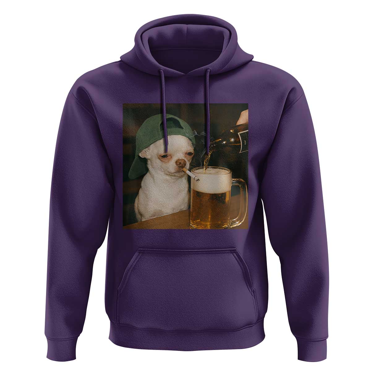 Funny Chihuahua St Patricks Day Meme Hoodie Chihuahua Smoking Irish Beer Lover