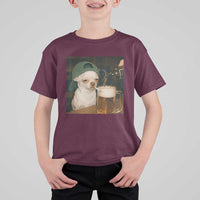 Funny Chihuahua St Patricks Day Meme T Shirt For Kid Chihuahua Smoking Irish Beer Lover